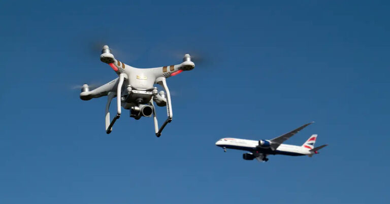 Drone flying near Bangalore Airport