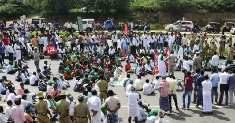 ಬೆಂಗಳೂರು-ಮೈಸೂರು ರಾಷ್ಟ್ರೀಯ ಹೆದ್ದಾರಿ ತಡೆದು ಪ್ರತಿಭಟನೆ