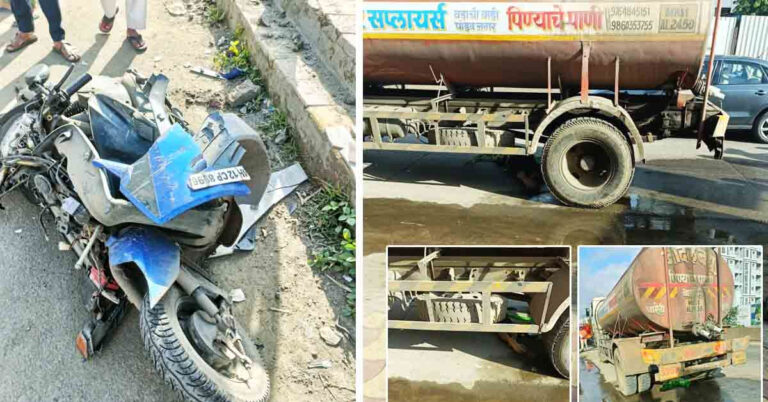 ನಿಂತಿದ್ದ ಬೈಕ್‍ಗೆ ಟ್ಯಾಂಕರ್ ಡಿಕ್ಕಿ, ಅವಳಿ ಸಹೋದರಿಯರ ಸಾವು