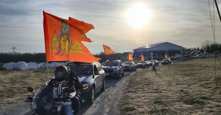 ರಾಮಮಂದಿರ ಉದ್ಘಾಟನೆ : ಅಮೆರಿಕದಲ್ಲಿನ ಹಿಂದೂ ಸಮುದಾಯದಿಂದ ಕಾರು ರ‍್ಯಾಲಿ