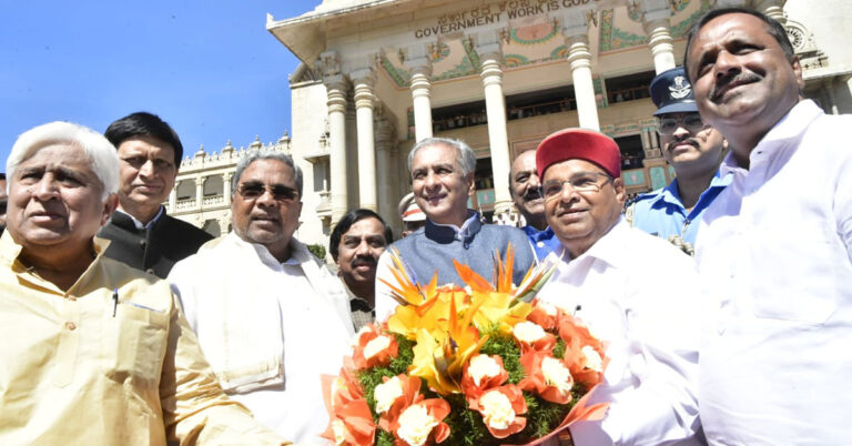 ಜಂಟಿ ಅಧಿವೇಶನಕ್ಕೆ ಆಗಮಿಸಿದ ರಾಜ್ಯಪಾಲರಿಗೆ ಆತ್ಮೀಯ ಸ್ವಾಗತ