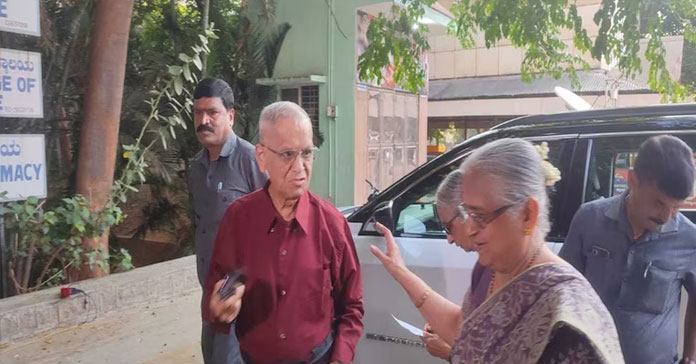 Infosys founder Narayana Murthy, author Sudha Murthy cast their votes