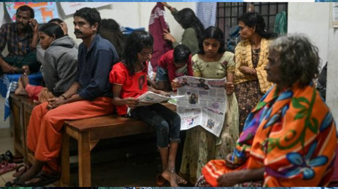 people staying in relief camps