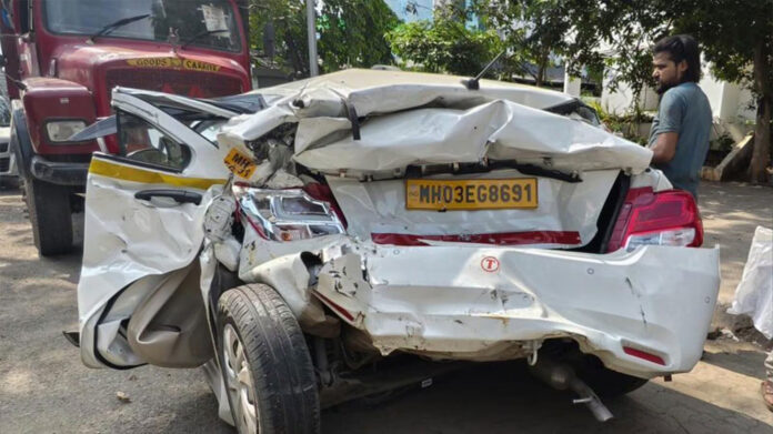 Three injured as dumper slams into four vehicles