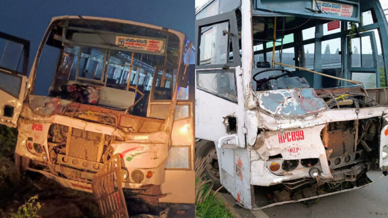 ಬೆಂಗಳೂರು-ಮೈಸೂರು ಹೆದ್ದಾರಿಯ ತಡೆಗೋಡೆಗೆ ಬಸ್ ಡಿಕ್ಕಿಯಾಗಿ ಚಾಲಕ ಸಾವು