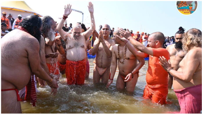 Maha Kumbh: Amit Shah takes dip in Sangam