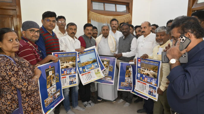 CM Siddaramaiah releases the calendar of the Journalists' Cooperative Association