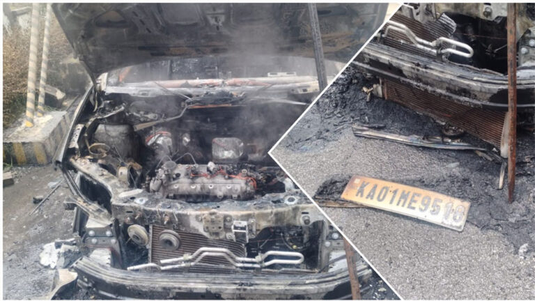 ಬೆಂಗಳೂರು : ಚಲಿಸುತ್ತಿದ್ದಾಗಲೇ ಹೊತ್ತಿ ಉರಿದ ಕಾರು