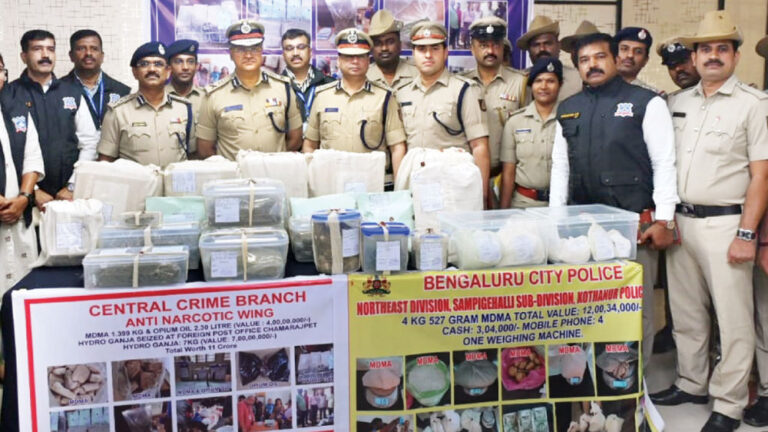 ಇಬ್ಬರು ವಿದೇಶಿ ಪ್ರಜೆಗಳು ಸೇರಿ 6 ಮಂದಿ ಸೆರೆ, 23.84 ಕೋಟಿ ಮೌಲ್ಯದ ಡ್ರಗ್ಸ್ ವಶ