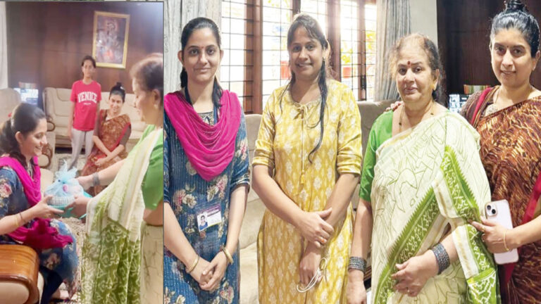 ಸಮೀಕ್ಷೆಗೆ ಬಂದ ಶಿಕ್ಷಕಿಗೆ ಬಾಗಿನ