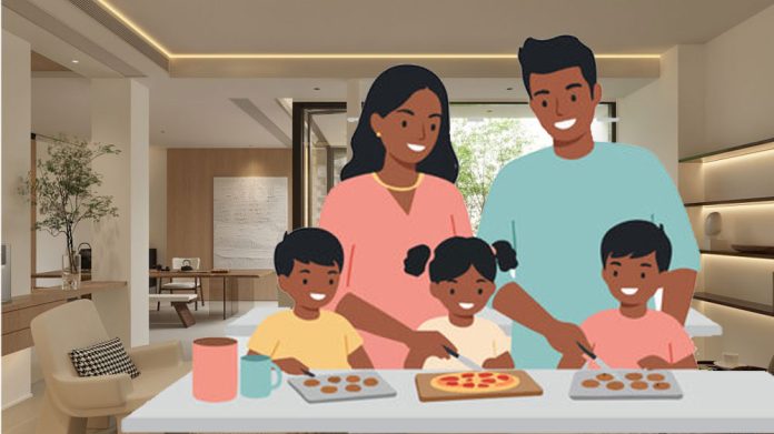 Hindu Family with Three Kids