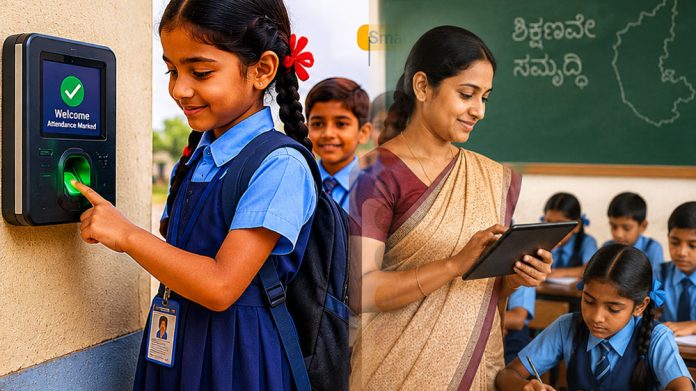 Digital attendance system in Karnataka schools